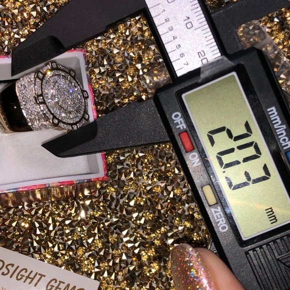 10k Solid Gold Baguette Real diamond circle custom made ring, FREE APPRAISAL WOW - Picture 9 of 14